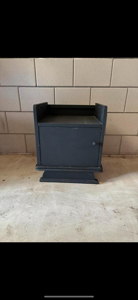 OPRUIMING | Vintage zwart nachtkastje, Huis en Inrichting, Slaapkamer | Nachtkastjes, Ophalen of Verzenden