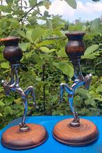 Set art-deco kandelaars naakte vrouwfiguren, Ophalen of Verzenden