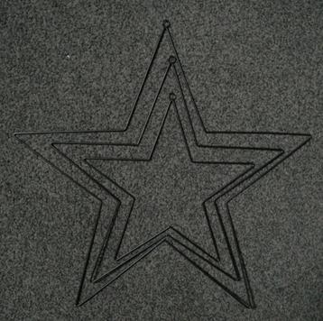 Set metalen sterren in zwart / kerst 42 cm. hoog  beschikbaar voor biedingen