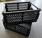 Kleine Klap kratten, 12 stuks, zwart, Ophalen, Opvouwbaar, Minder dan 50 cm, Minder dan 40 cm