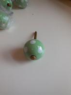 Set 22x vintage groen wit gestipte keramische kastknop nieuw, Ophalen of Verzenden, Nieuw
