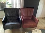 2 leren stoelen, Huis en Inrichting, Ophalen, Gebruikt, 75 tot 100 cm, Leer