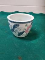 bloempot chinees blauw en rose bloem, Ophalen of Verzenden