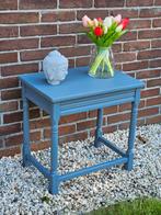 Grijs/blauw bijzettafeltje, Ophalen, Zo goed als nieuw, Hout