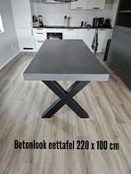 Eettafel betonlook, 200 cm of meer, Rechthoekig, Zo goed als nieuw, Ophalen
