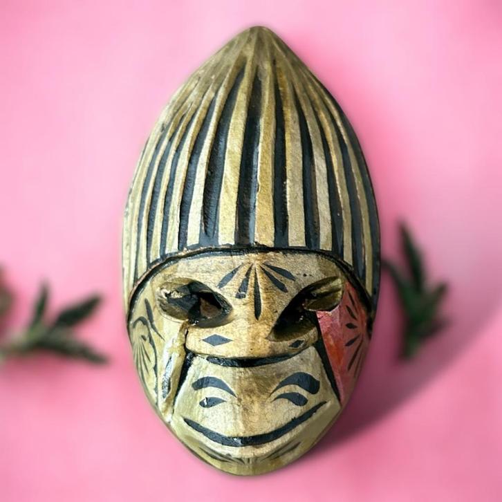 Houten  Tribal masker uit Colombia., Antiek en Kunst, Kunst | Niet-Westerse kunst, Ophalen of Verzenden