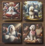 Old English Sheepdog Barok onderzetters met houder, Ophalen of Verzenden, Nieuw, Glas of Kopje