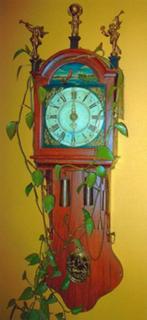 Staartklok, Oost-Friesland, 1770-1790, geschilderd vurenhout, Ophalen