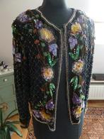 Murek zwart zuiver zijden jasje all-over handbestikt sequins, Overige typen, Verzenden, Zwart, Murek