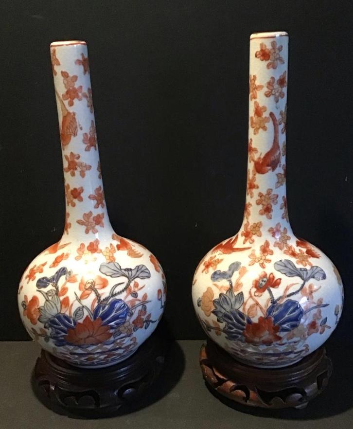 2 IMARI porseleinen pijpvazen handbeschilderd, Antiek en Kunst, Antiek | Porselein, Ophalen