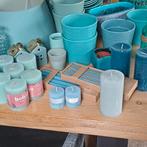Woonaccessoires in petrol blauw/groen, Ophalen, Overige materialen, Zo goed als nieuw, Minder dan 25 cm