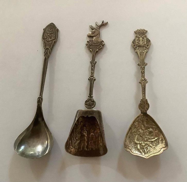 zilveren/verzilverde suikerscheppen en gebaksvorkjes, Antiek en Kunst, Antiek | Bestek, Ophalen of Verzenden