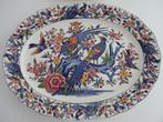 Grote aardewerk schaal met vogeldecor, Ophalen of Verzenden