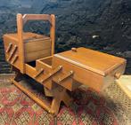 Vintage mid century naaibox naaikist uitklapbaar opberger, Ophalen, Gebruikt