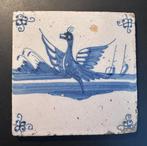 18e-eeuwse dierentegel – Vogel op het water (ca. 1750), Ophalen of Verzenden