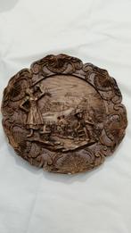 Houten sierbord met vrouw met druiven en plukkerij, Antiek en Kunst, Ophalen of Verzenden
