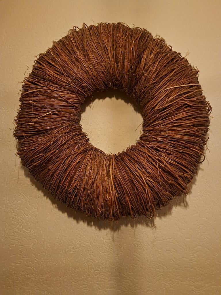 Rieten Krans - 90 cm Doorsnede, Huis en Inrichting, Woonaccessoires | Kransen, Ophalen of Verzenden, Zo goed als nieuw