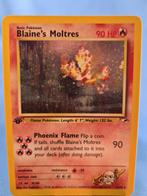 Blaine's Moltres 1/132 - Gym Heroes (1st edition), Hobby en Vrije tijd, Verzamelkaartspellen | Pokémon, Gebruikt, Losse kaart