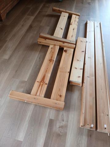 Geloogd grenen bed 90x200 met lattenbodem