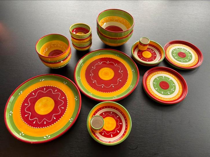 Mexicaans servies set, Huis en Inrichting, Keuken | Servies, Gebruikt, Bord(en), Overige stijlen, Ophalen