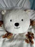 Wit pluche beer kussen / White plush bear pillow, Ophalen of Verzenden, Zo goed als nieuw, Beer