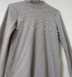 Grijze trui met parels - Maat M, Ophalen of Verzenden, Zo goed als nieuw