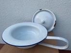 Antieke Emaille Beddenpan Wit, Ophalen of Verzenden