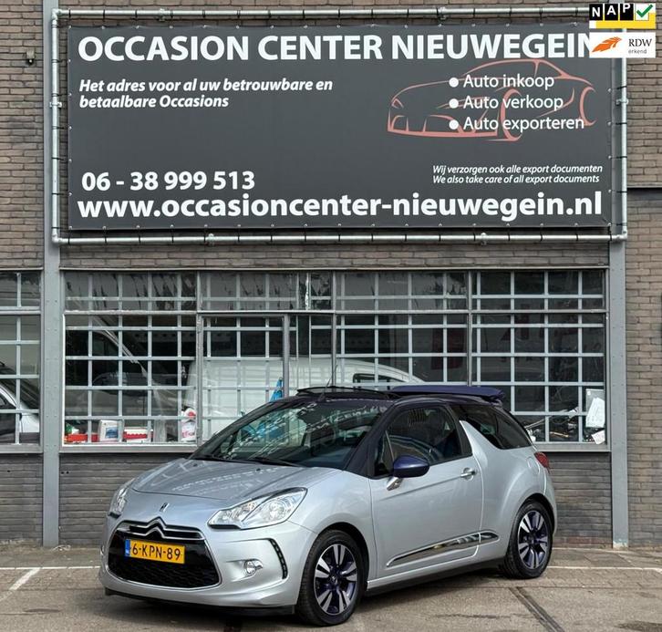 Citroen DS3 Cabrio 1.2 VTi So Chic 2013 Cabrio Airco/Leder!, Auto's, Citroën, Bedrijf, Te koop, DS3, ABS, Airbags, Airconditioning