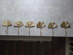 6 gouden wandhaken (in vorm van kleine bladeren), Wandhaken, Ophalen of Verzenden, Zo goed als nieuw, Minder dan 100 cm