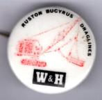 W&H Ruston Bucyrus draglines button ( E_243 ), Verzamelen, Verzenden, Zo goed als nieuw, Transport, Speldje of Pin