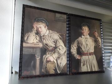 2 ANTIEKE PRENTEN in de ANTIEKE LIJSTEN kunsth A.KLAVERSTIJN beschikbaar voor biedingen