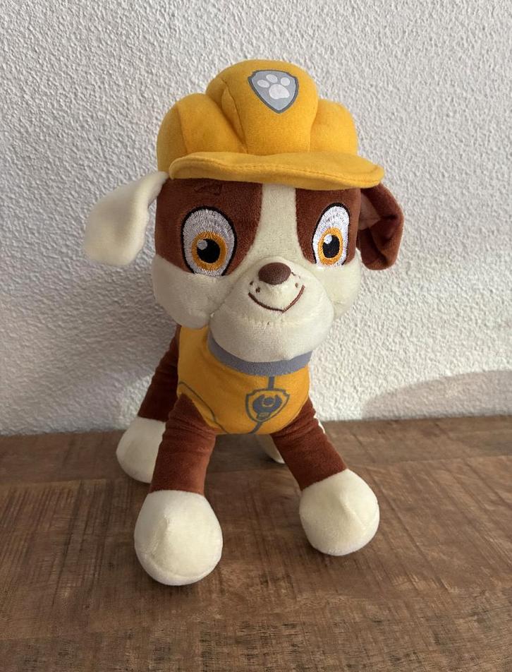 PAW Patrol knuffel Rubble. 27 cm. ZGAN (meer op FOTO's), Kinderen en Baby's, Speelgoed | Knuffels en Pluche, Zo goed als nieuw