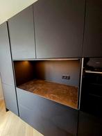 Keukenwand met Koel/Vriescombinatie, Huis en Inrichting, Keuken | Complete keukens, Ophalen, Gebruikt, Overige materialen, Zwart