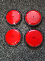 4 st. HOUTEN WIEL ROOD, GELAKT, MET RUBBER BAND, 12,5 CM, Ophalen of Verzenden, Nieuw, Overige typen