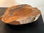 Grote zware houten schaal, Ophalen of Verzenden, Zo goed als nieuw, Rond, Hout