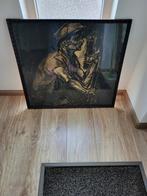 Mijnwerker Litho Ingelijst, Antiek en Kunst, Ophalen of Verzenden