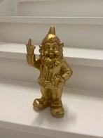 Gouden Kabouter met Middelvinger - 35cm, Ophalen of Verzenden, Nieuw, Kunststof, Tuinkabouter