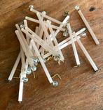 25 roze kroonluchter kralen glasstaven ornamenten hangers, Ophalen of Verzenden