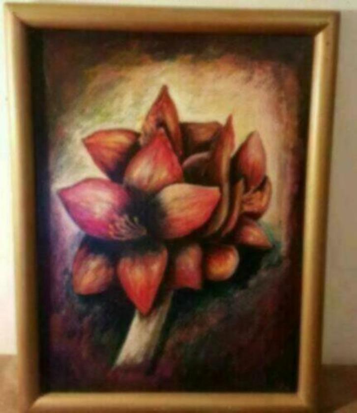 Olieverf op hout Amaryllis Wim Tielemans 1998, Antiek en Kunst, Kunst | Schilderijen | Klassiek, Ophalen