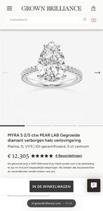 Gouden ring met VS1 diamant 5.24ct! IGI certificaat nieuw!, Sieraden, Tassen en Uiterlijk, Ringen, Wit, Nieuw, Ophalen of Verzenden