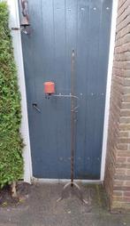 Kerststandaard met kaars  koper  ?  in elk geval koperkleur, Ophalen, Gebruikt