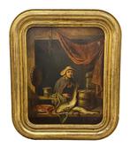 Antiek schilderij op paneel, Antiek en Kunst, Ophalen of Verzenden