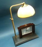 Art deco Bauhaus bakelite desk  lamp with clock, Ophalen of Verzenden