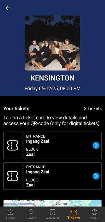 Kensington Ziggo Dome 5 december 2025 beschikbaar voor biedingen