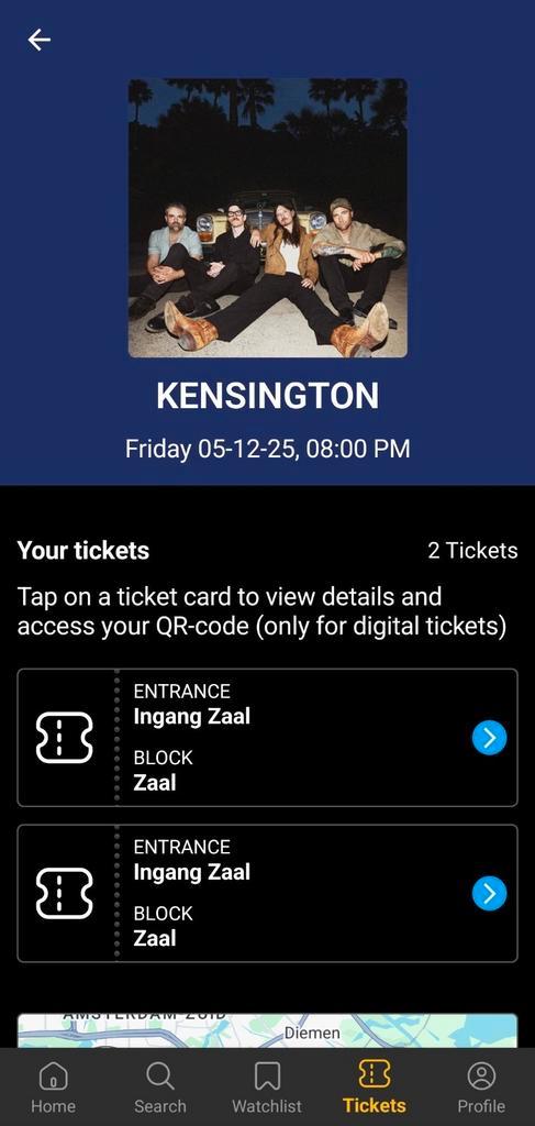 Kensington Ziggo Dome 5 december 2025, Tickets en Kaartjes, Evenementen en Festivals, Twee personen