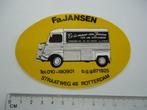 sticker oud Citroen HY camper oldtimer JANSEN rotterdam retr, Verzenden, Zo goed als nieuw, Bedrijf of Vereniging