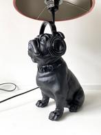 Happy-House Lamp Bulldog met roze velvet kap, Huis en Inrichting, Lampen | Tafellampen, Minder dan 50 cm, Ophalen of Verzenden