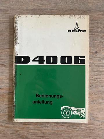 Deutz D40 06 tractor bedieningshandleiding beschikbaar voor biedingen