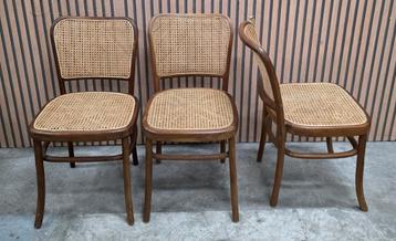 3 x Vintage webbing stoelen Bentwood cafestoelen thonet hout beschikbaar voor biedingen