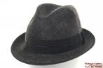 Vintage Gleufhoed York donker grijs haarvilt 56,5, Hoed, York, Ophalen of Verzenden, 57 cm (M, 7⅛ inch) of minder